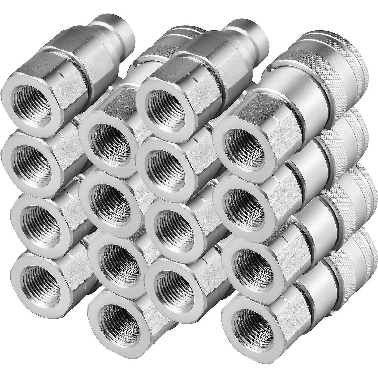 Skid Steer Hydraulic Quick Connect 1/2\" , 1/2\" NPT Hydraulic Coupling Quick Connect 8 Pairs, 27.6 MPa (ISO 16028) (8 Pairs)