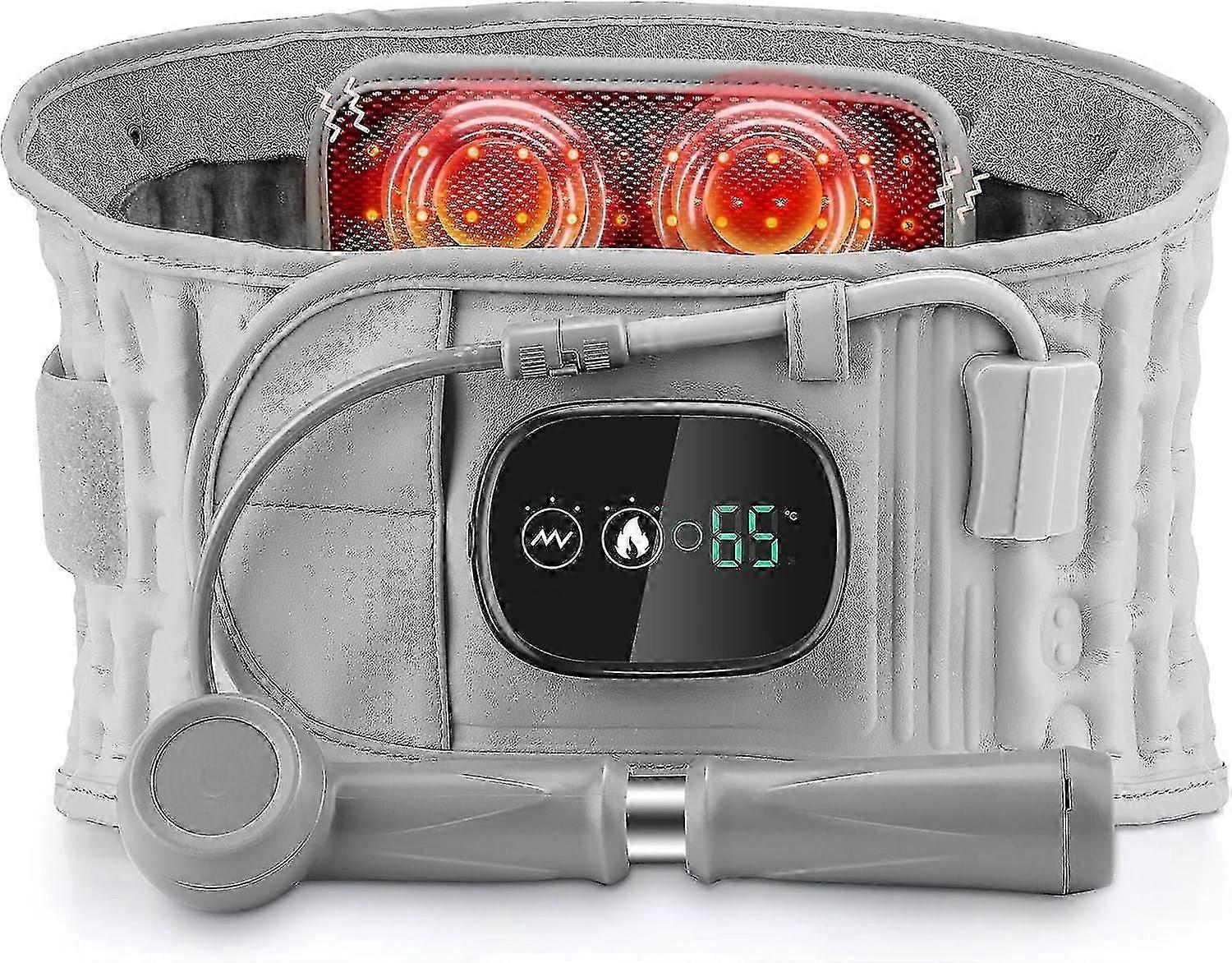 Red Light Belt Decompression Back Belt With Heat And Vibration Massage Back Reliever Lumbar Supports Women Man