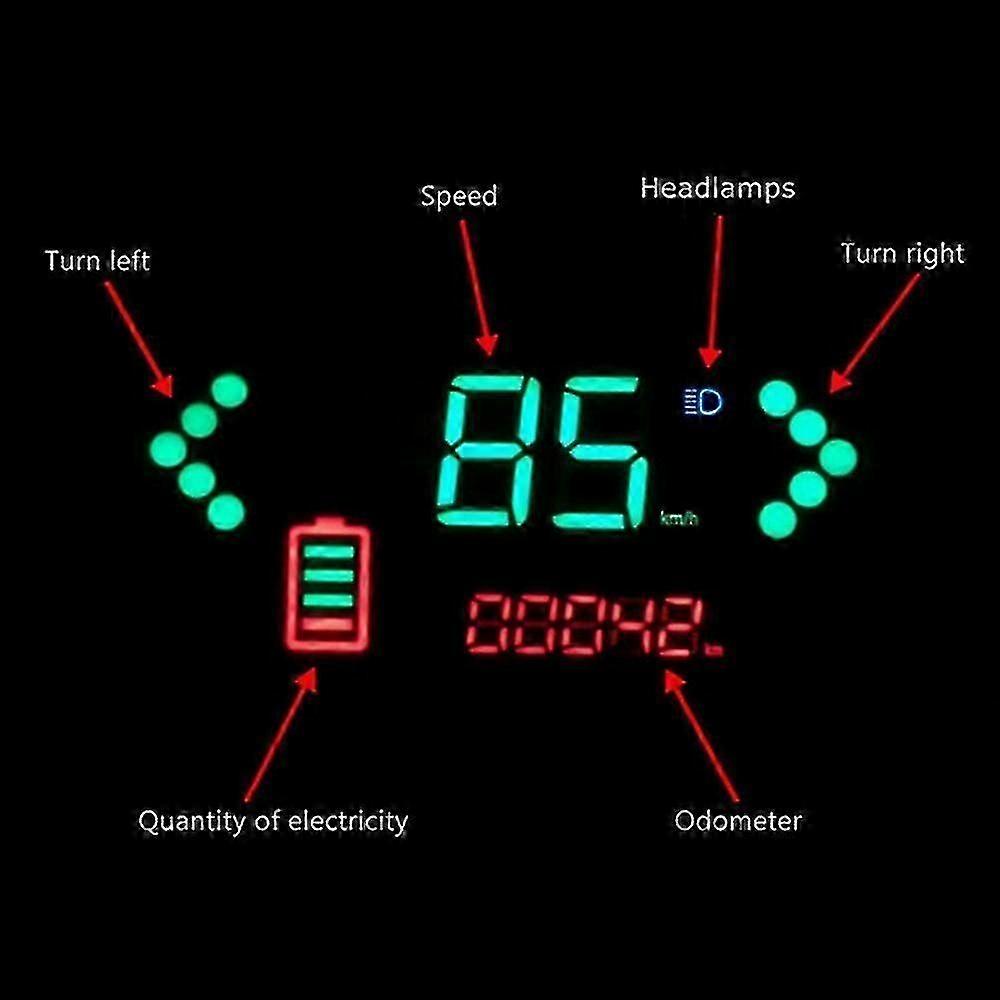 Universal 36v/48v/60v/72v Electric Bicycle Lcd Display With Speed Meter And Battery Status Indicato