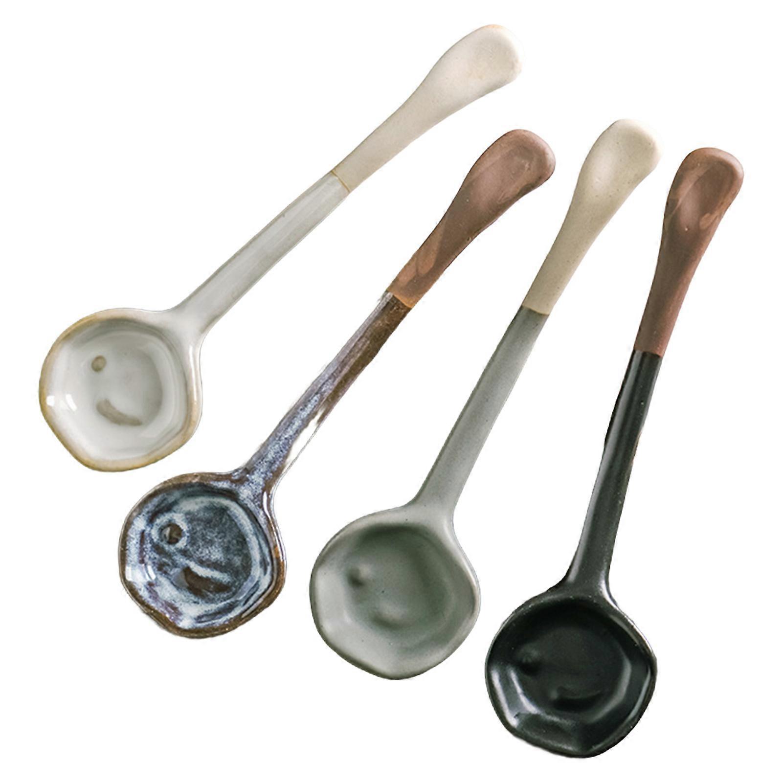 Ceramic Heat Resistant Coffee Spoon Creative Ceramic Soup Spoons Espresso Spoons