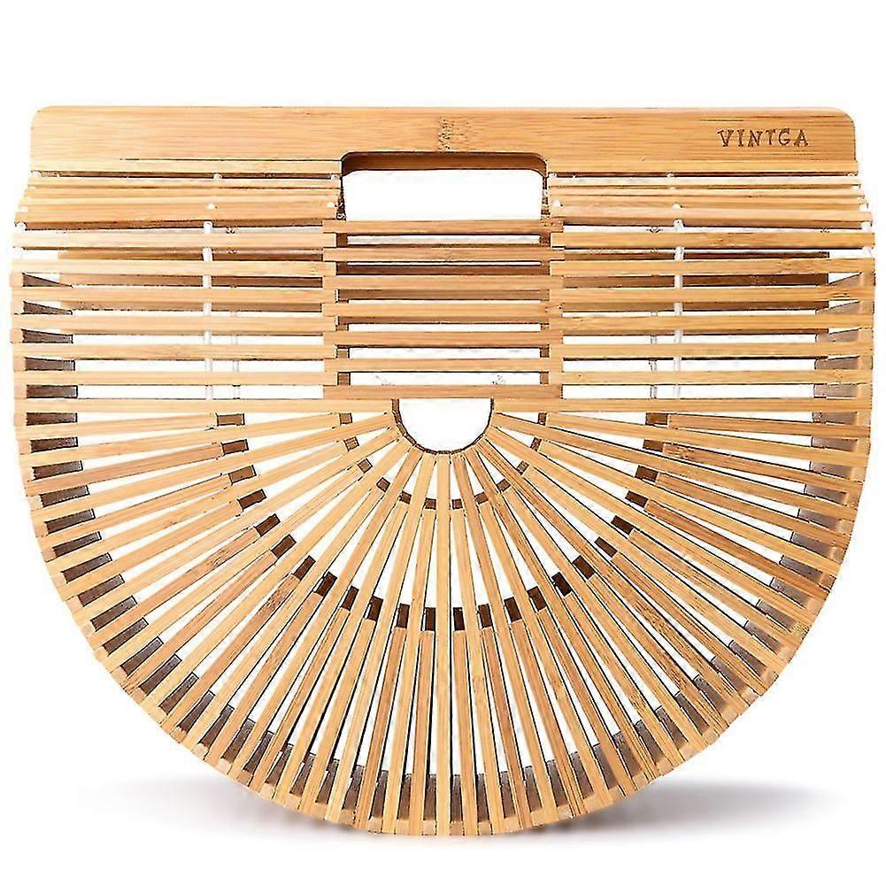 Bambu väskor för kvinnor sommar halm väskor trä beach plånböcker korg handtag handväskor