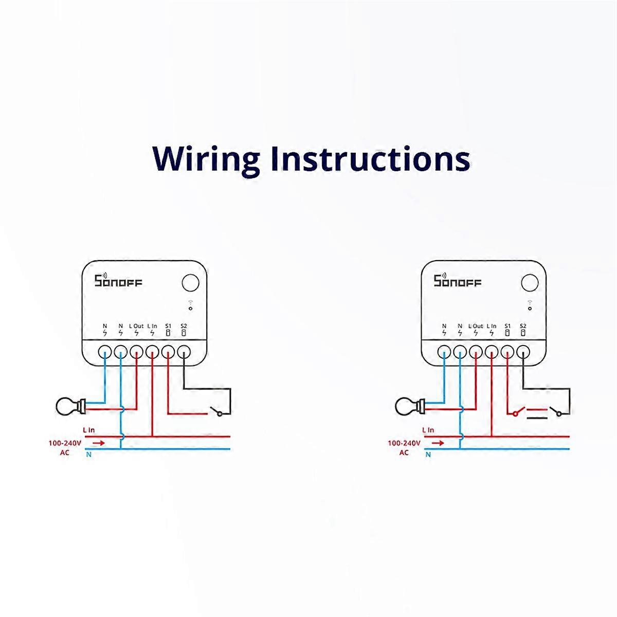 SONOFF MINIR4 10A Wi-Fi Smart Switch Home Automation Relay Module with Remote Voice Control for Goog