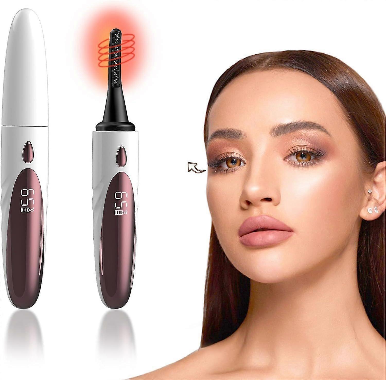 Heated Eyelash Curlers  LED Display USB Rechargeable Electric Eyelash Curler with 4 Heating Modes