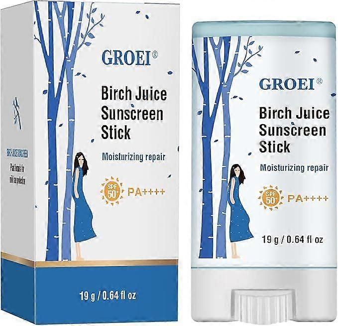 Sunscreen stick, SPF50+, 2025 new birch sap moisturizing sunscreen stick, waterproof, lightweight and non-greasy, coral reef safe, with UV protection,
