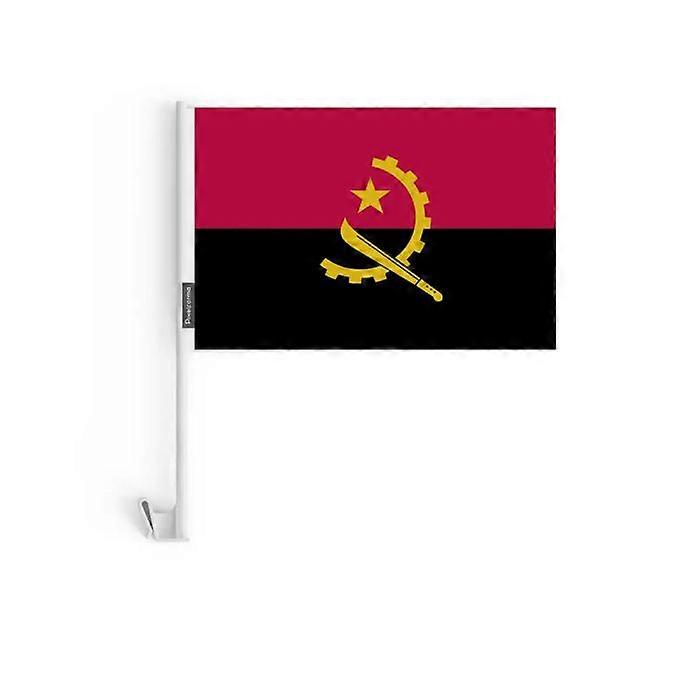 Angola Car Flag – 14 x 21 cm – Polyester Fabric – Window Attachment – 10 pieces