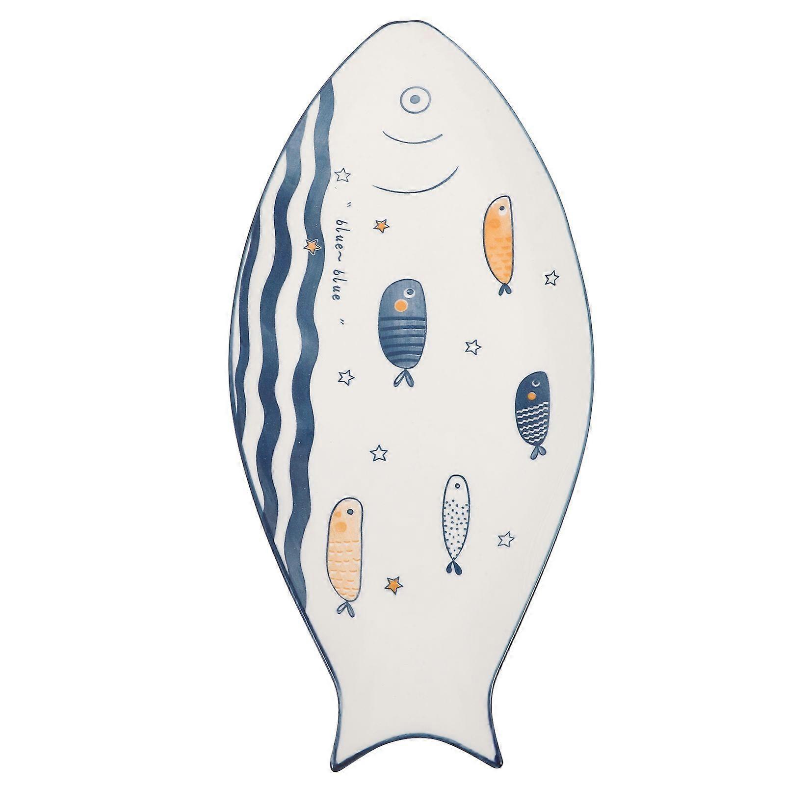 Cartoon Fish Ceramic Dish Serving Plate Appetizer Storage Tray Dining Table Snack Catering Plate