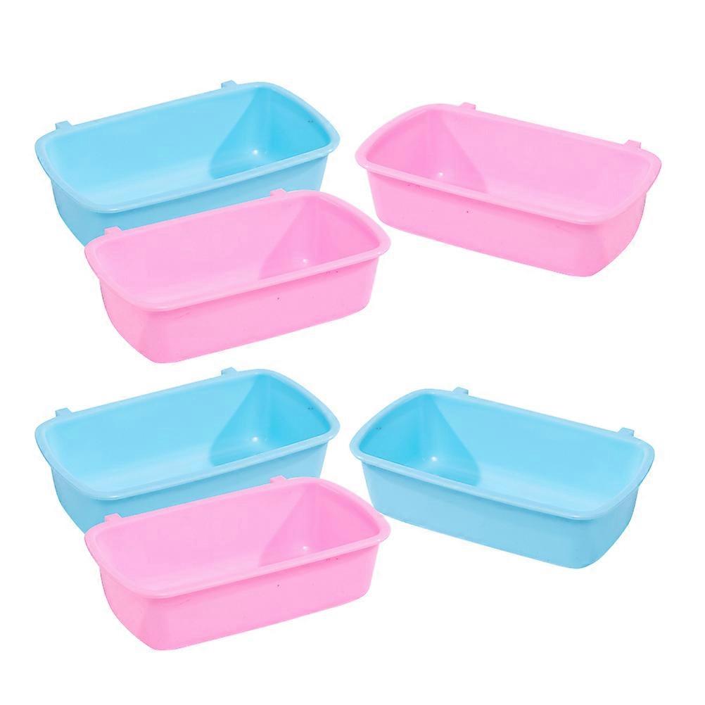 6pcs Hanging Hamster Feeder Bowls & Water Containers, Space Saving Design for Small Animals Including Dwarf Hamsters, Gerbils, and Rats, Easy to