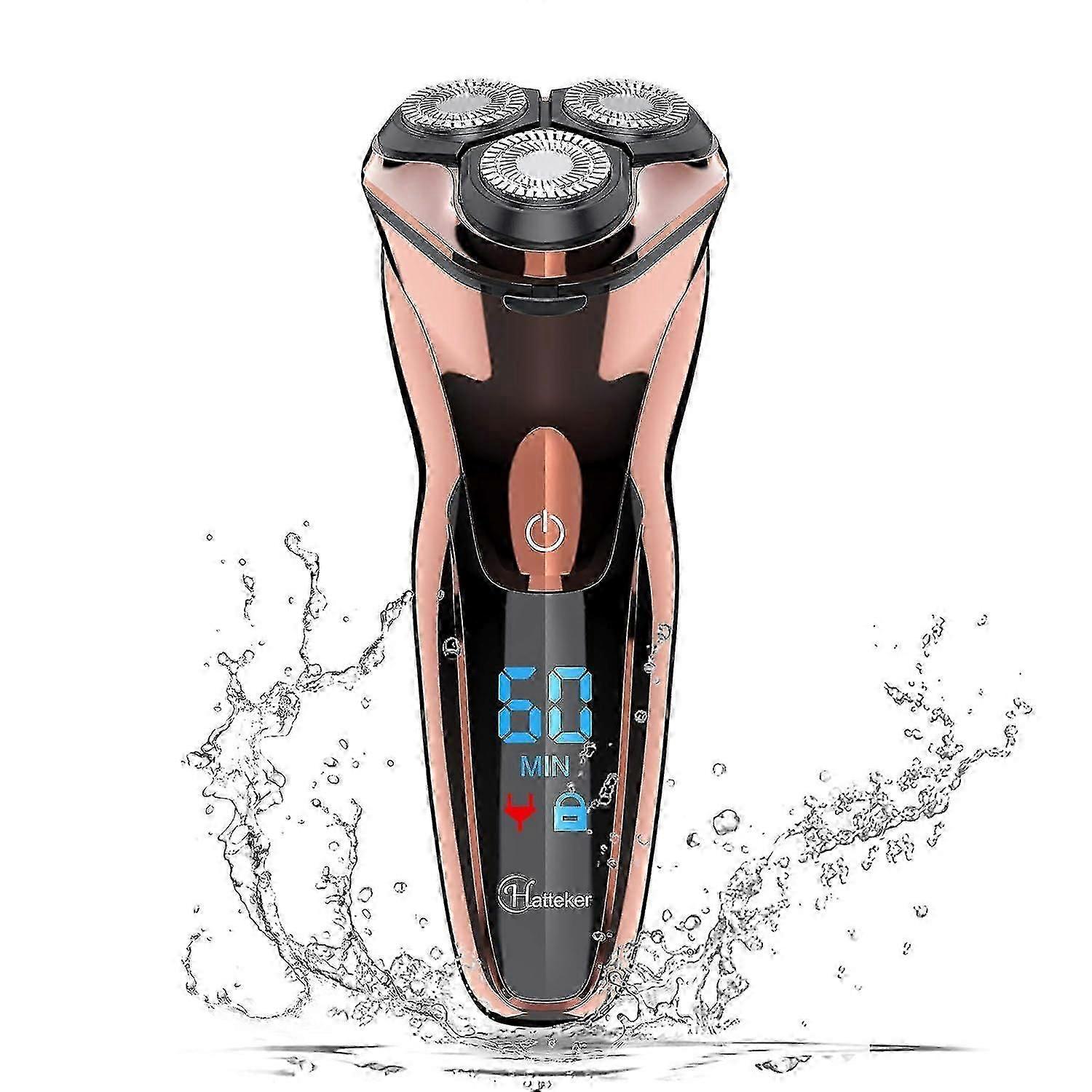 Electric Shaver Men Razor Rotary Shavers With Pop-up Sideburn Trimmer Waterproof Wet Dry Cordless Rechargeable -jrzd