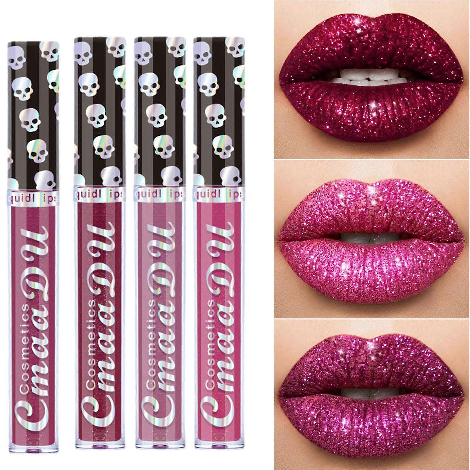 05(B)$CmaaDu Laser Skull Diamond Magic Lip Gloss Lipstick