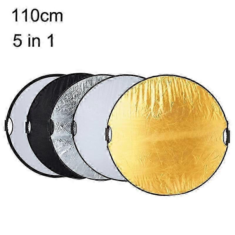Selens 5 In 1 (Gold / Silver / White / Black / Soft Light) Folding Reflector Board, Size: 110cm Round 2025