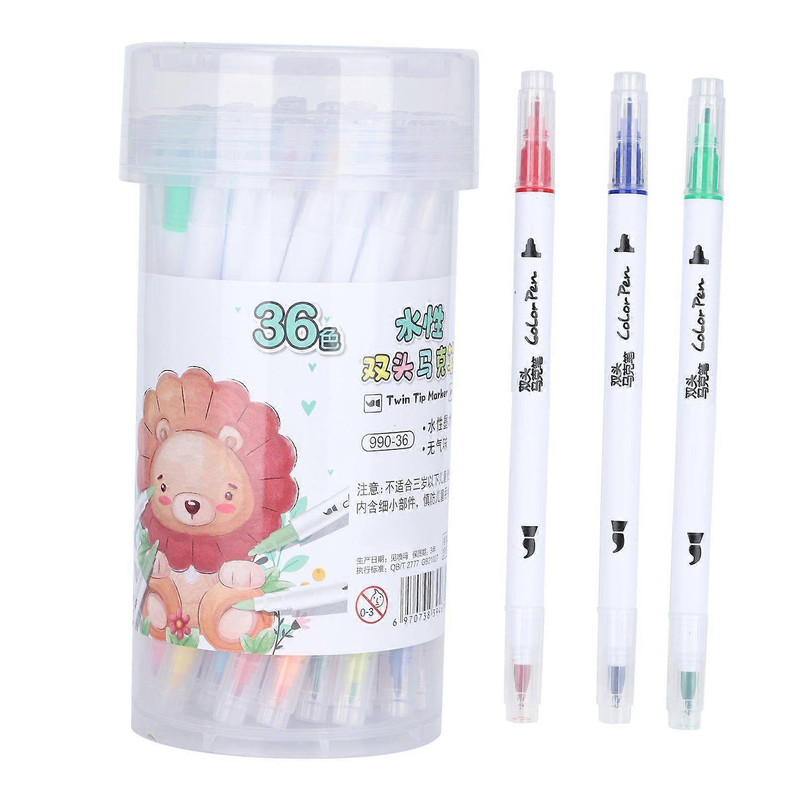 2025 Latest Model  36pcs Marker Pen Set Twin Tip Soft Head Washable Security