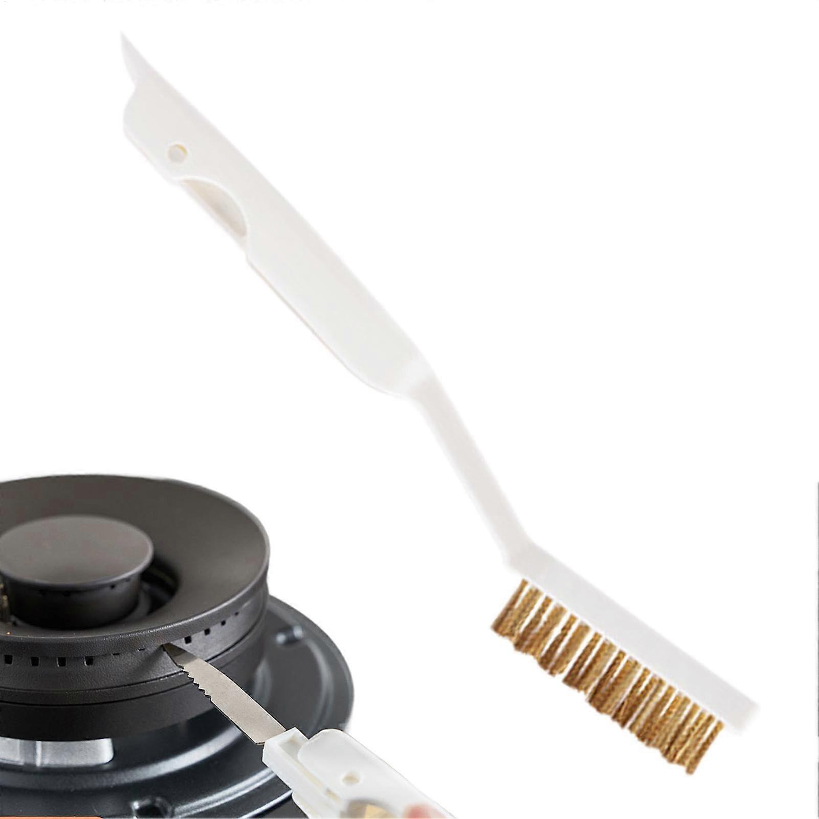 Crevice Cleaning Brush Small Size Scrub With Scraper Grill Burner Tool Kitchen Rust Cleaner High-Performance Brush
