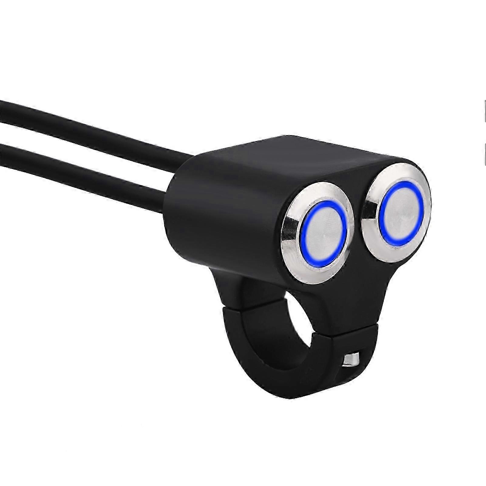 LMoDri Motorcycle Switch 22mm Handlebar Mount Switches Headlight Hazard Brake Fog Light ON-OFF Aluminum Alloy With Indicator DIY - 201355758