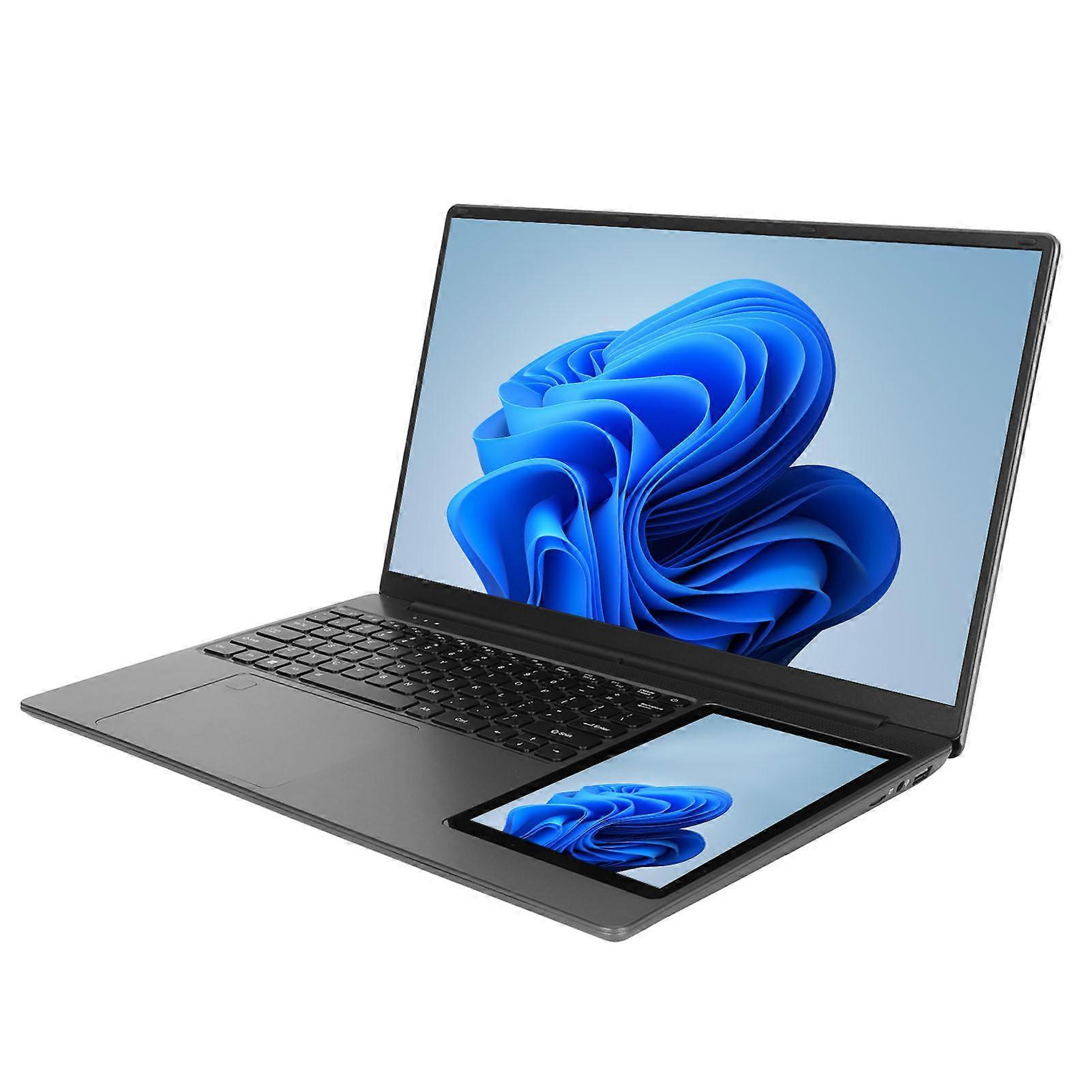 Double Screen Laptop 15.6in UHD 16GB RAM 7in Touchscreen 2.9GHz Quad Core 7000mAh Laptop Computer with Camera 100‑240V 16GB RAM and 2TB EU Plug