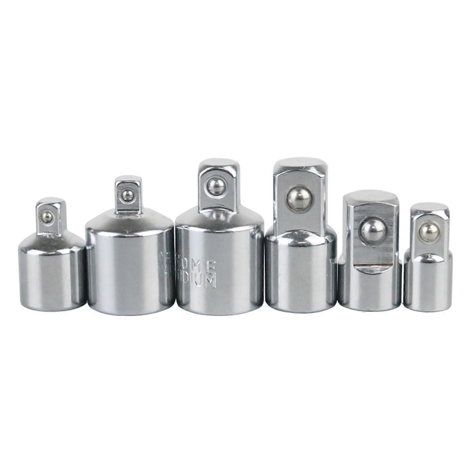 6 Piece Socket Adapter Set 1/4' to 3/8', 3/8' to 1/4', 3/8' to 1/2', 1/2' to 3/8', 1/2' to 1/4'