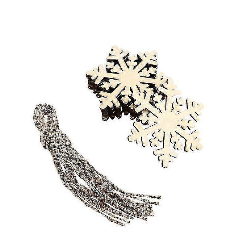 10 pieces of wooden hexagon snowflake decorations for Christmas hanging ornaments and embellishments for festive celebrations