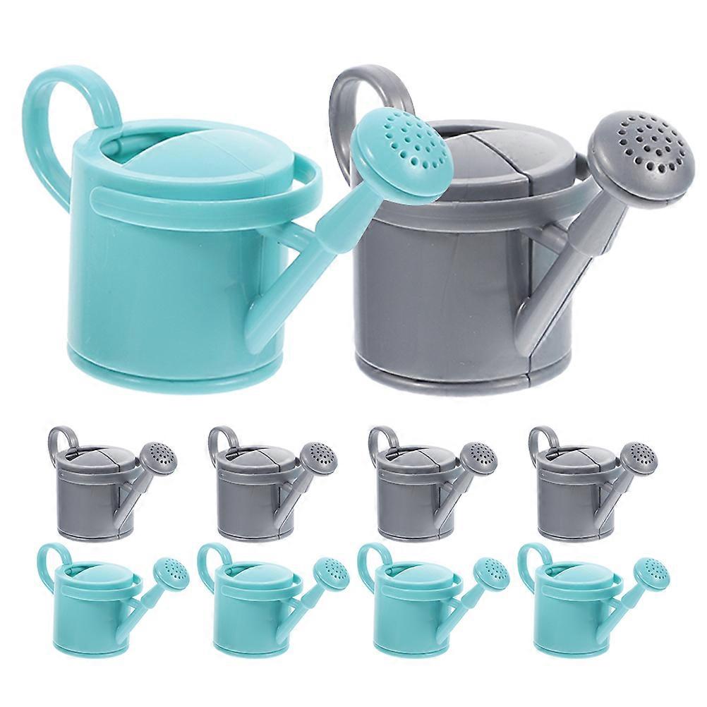 10pcs Miniature Watering Can for Micro Landscaping & Mini House Decoration, Deep Peacock Design