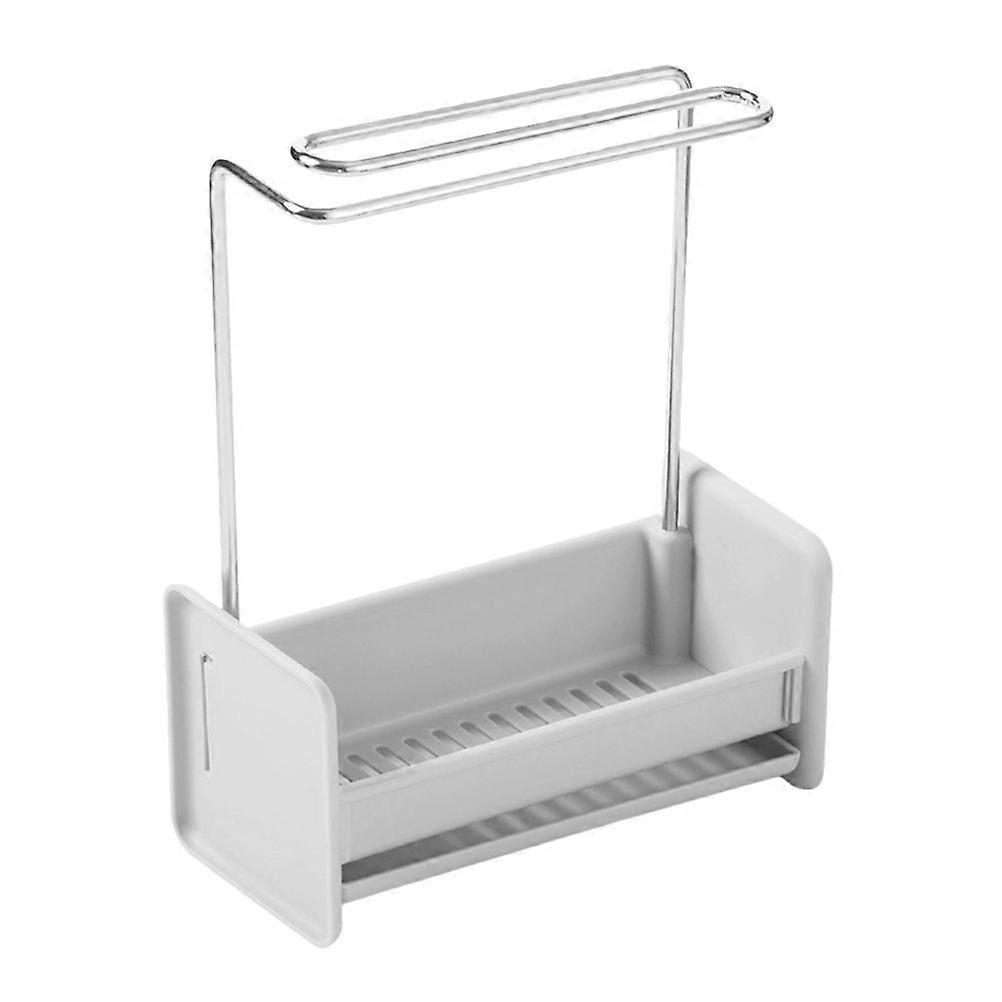Sink Side Drying Rack Draining Tray Sponge Soap Holder Dish Cloth Hanging Rack