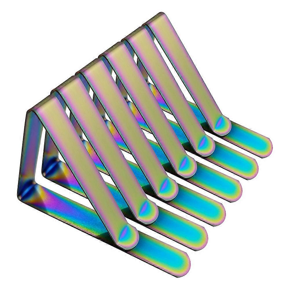 Stainless Steel Tablecloth Clamp Modern Style Prevent Slippage Colorful Home Dinners 6Pcs