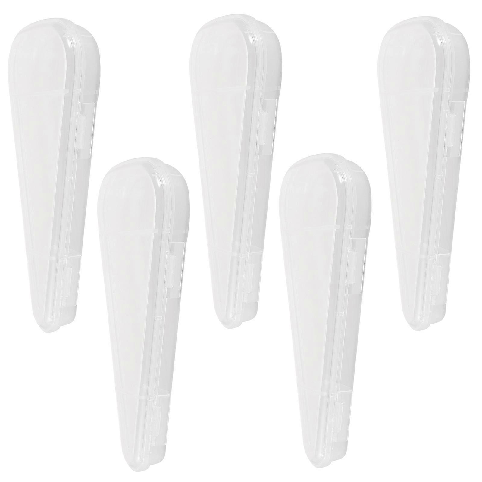 Toothbrush Holder Box Portable Travel Organizer For Kids And Adults PP Material Triangular Shape 5Pcs