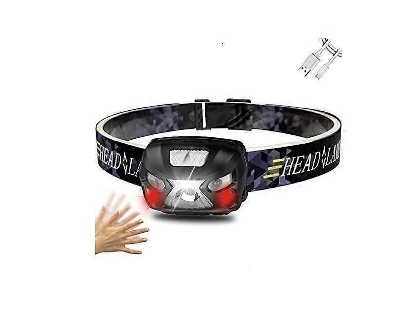 Headlamp Led Zoomable Headlight 5 mode Headlamp Power Bank Usb Charger Head Torch Camping Hunting Flashlight(Black)