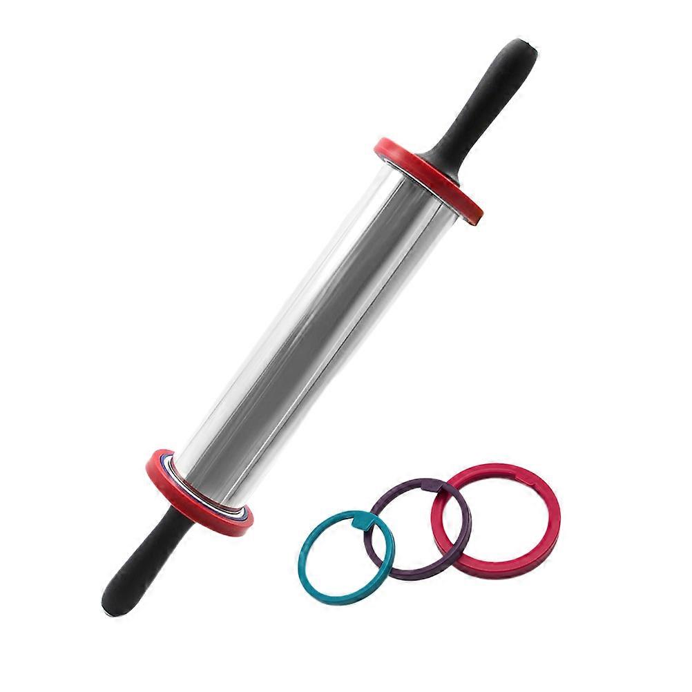 Adjustable Rolling Pin Non-Stick Baking Tool for Pastry Making 11 Inches Cylindrical Shape Kitchen Roller 1Pcs
