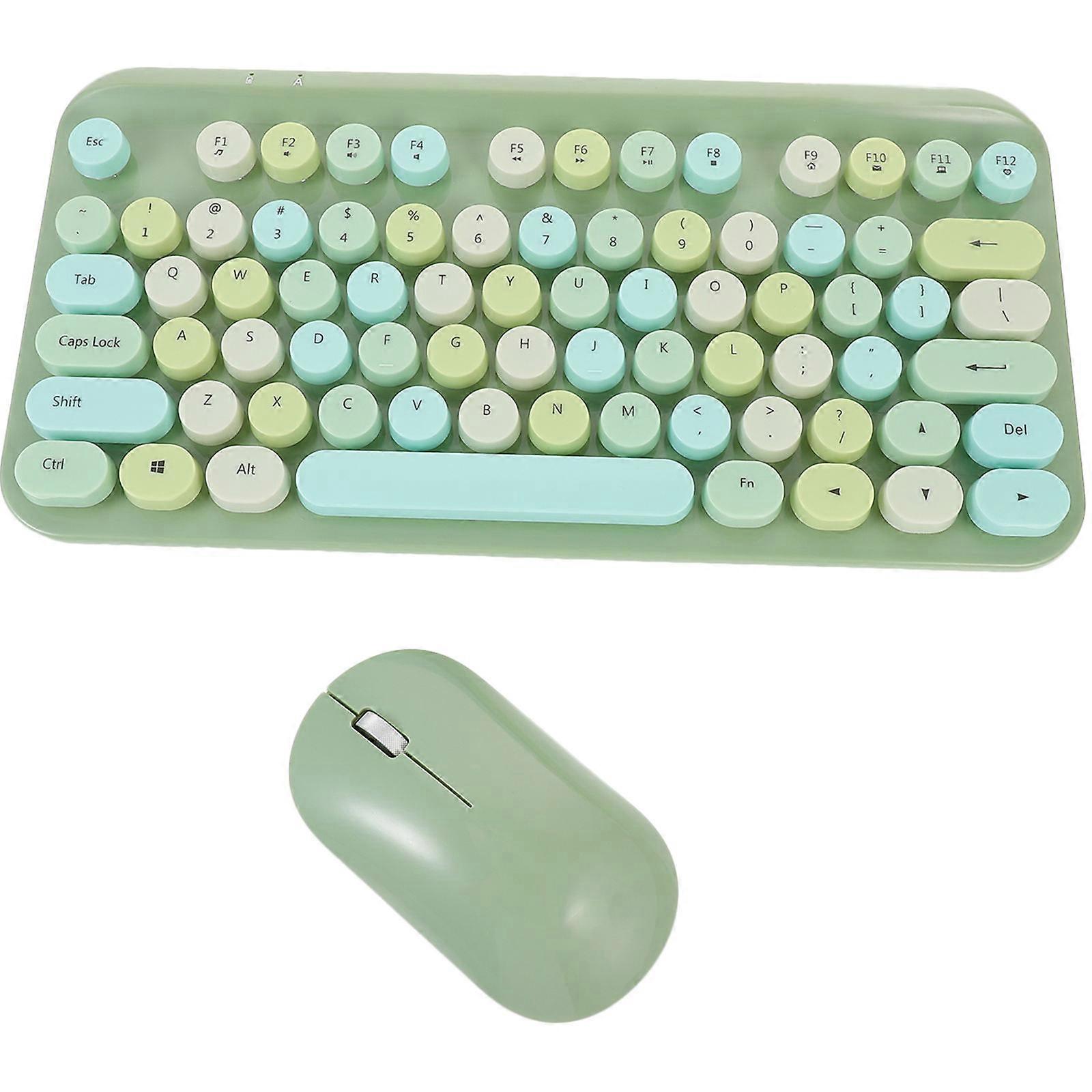Ergonomic Key Caps Wireless Keyboard and Mouse Set Practical Computer Accessories Travel 1Set