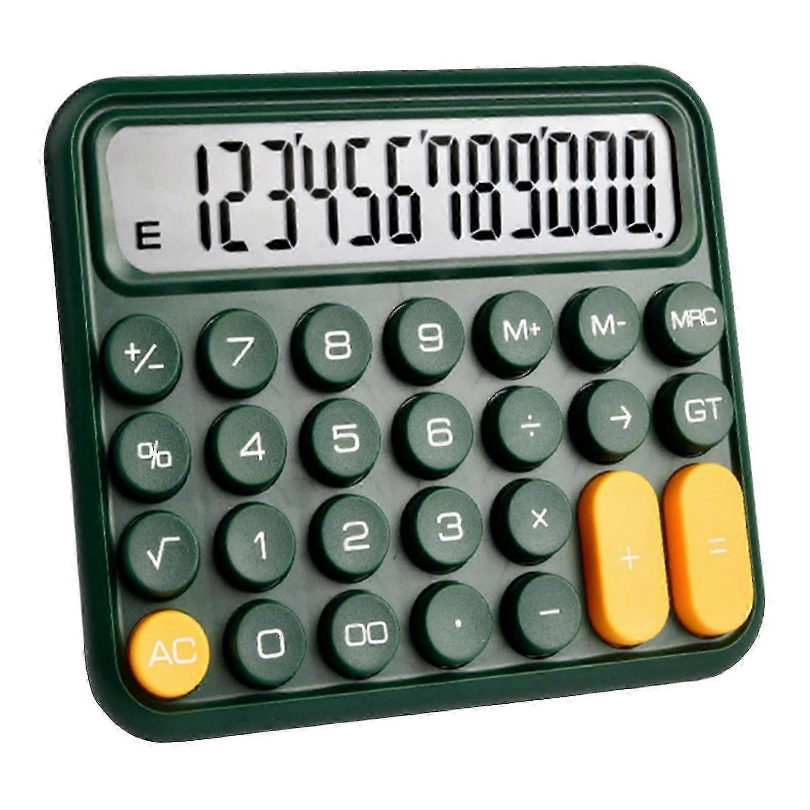 12-Digit Mechanical Calculator with Large LCD Display and Big Round Buttons