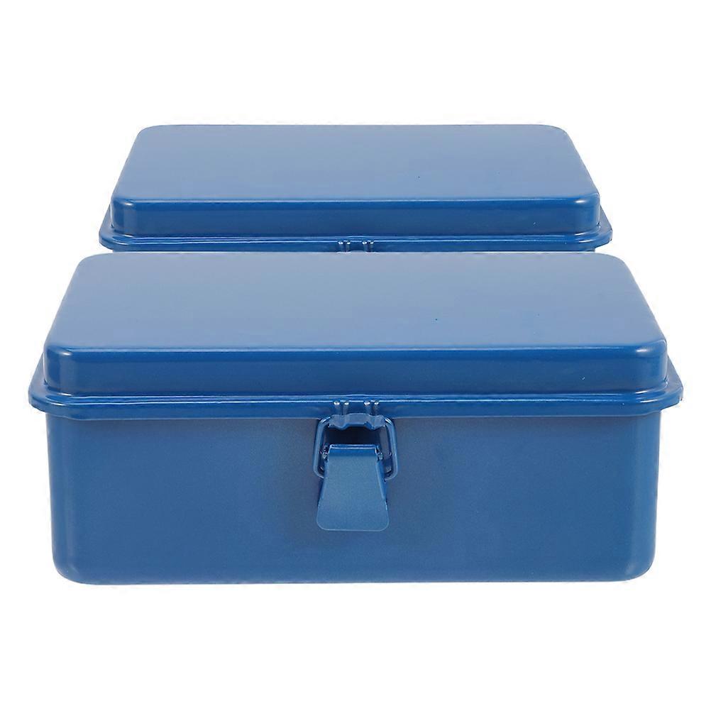 Large Tool Box Heavy Duty Metal Tool Box For Professional Use Waterproof 19.00X12.00X7.80CM 2Pcs