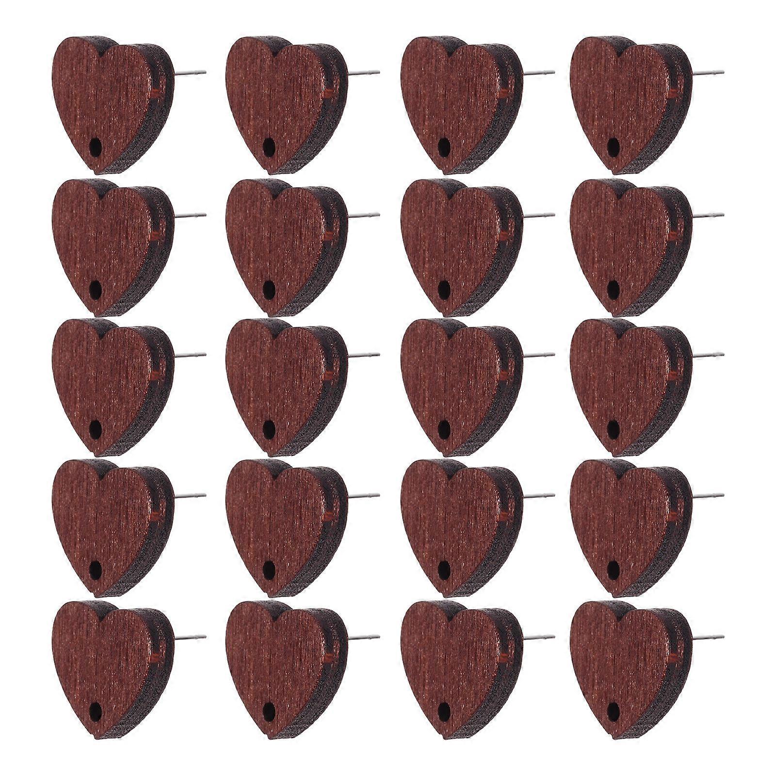 a polished product description for your **Heart Shaped Wooden Earring Studs**:
**20pcs Heart Shaped Wooden Earring Studs – Unfinished DIY Craft