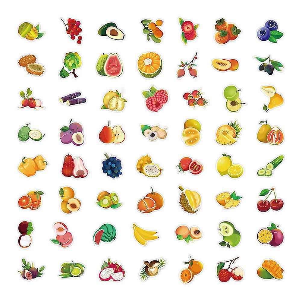 60pcs Fruit DIY Stickers Suitcase Notebook Computer Cartoon Fruit Stickers