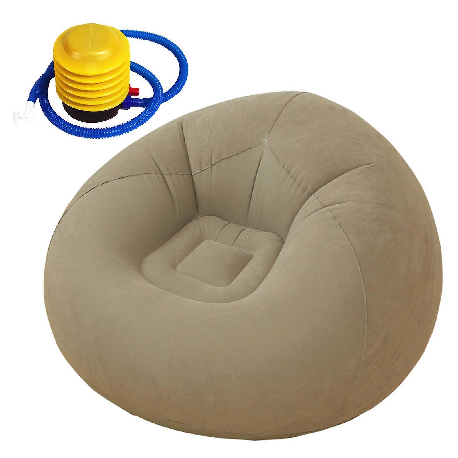 Adjustable Foldable Air Sofa Bed With Nonslip Bottom Convertible Lounge Chair For Adults Small Spaces Indoor Outdoor Use Gray