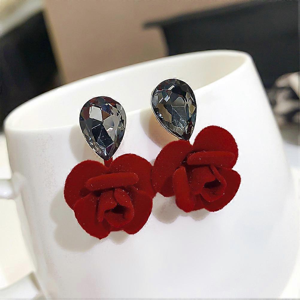 Pendientes Perforados Para Forma Pendientes Pendientes Rojo 3.2 * 2.2cm 1Par