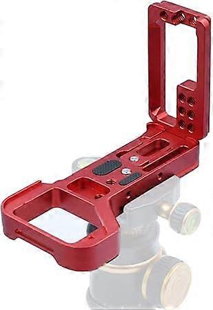 Adjustable L-shaped quick release plate, 1/4" hole, QR mount, tripod ball head accessory, for Sony mirrorless cameras, red