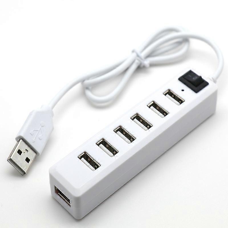 7-Port USB Hub, High Speed USB 2.0, Multi USB Hub, Splitter, Switch, Adapter Cable for Laptop, Mac Book, Tablet