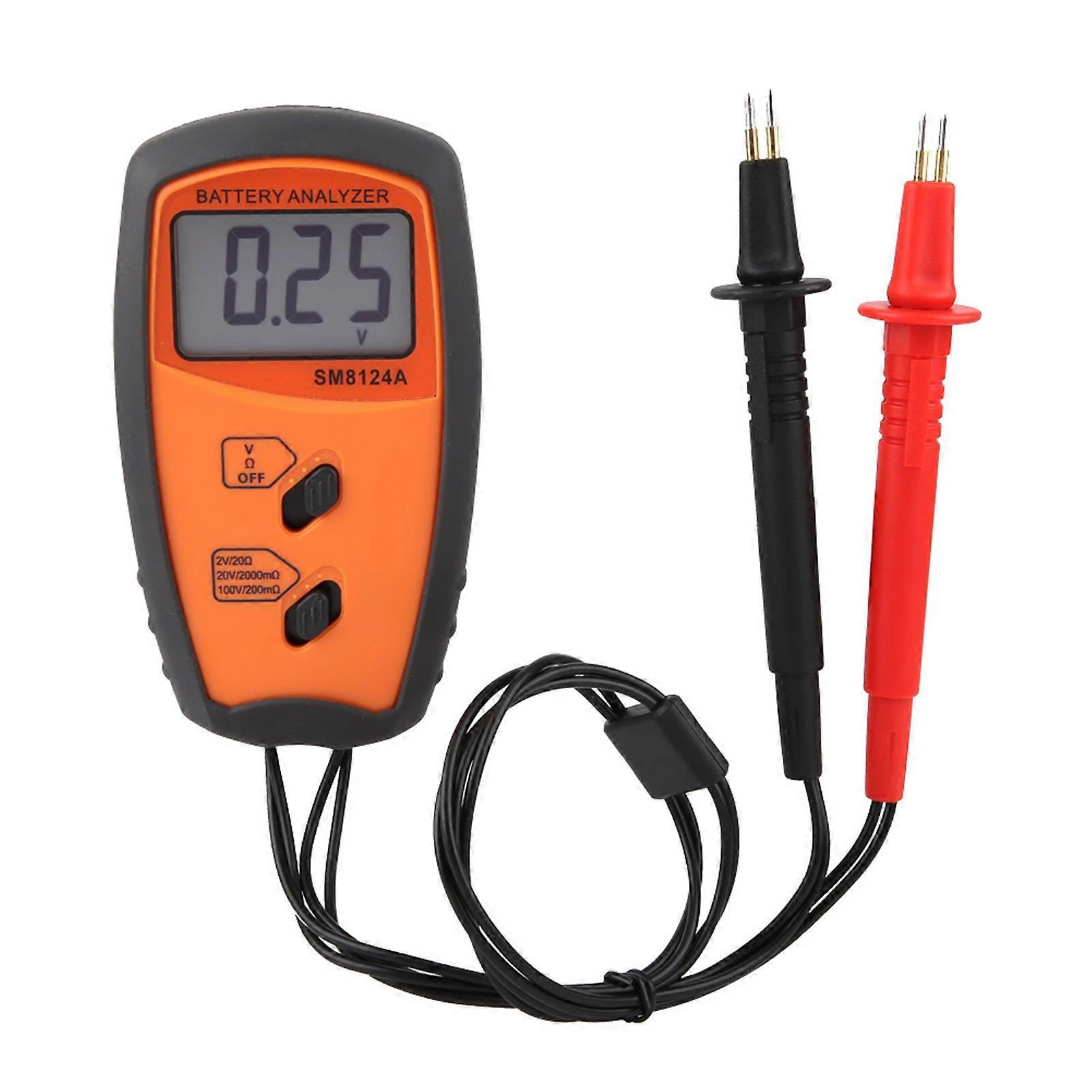 SM8124A LCD Display Digital Resistance Voltmeter Battery Voltage Tester
