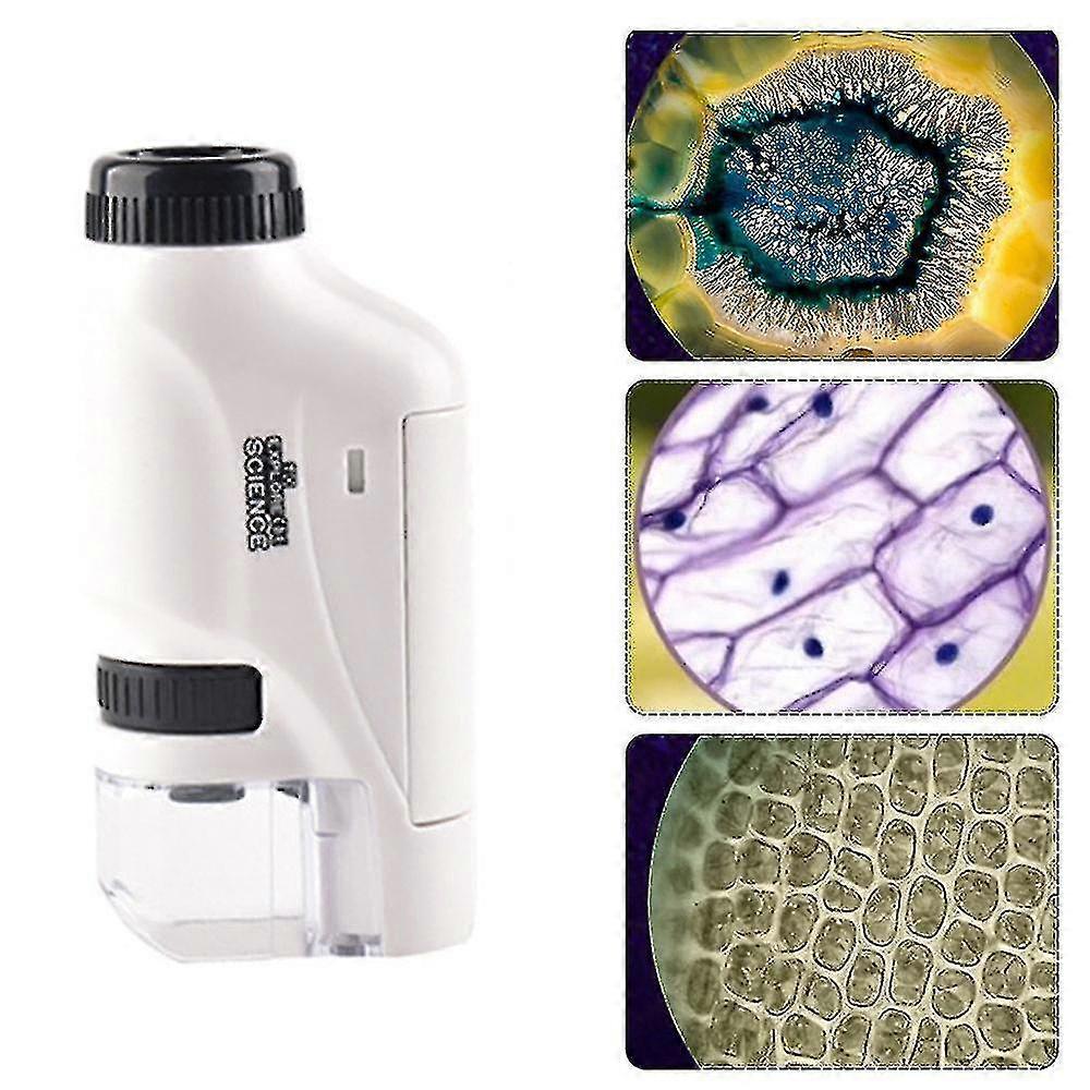 Portable Handheld Microscope 60-120x with LED Light, Mini Pocket Microscope Ideal for Various Brand Applications (White)