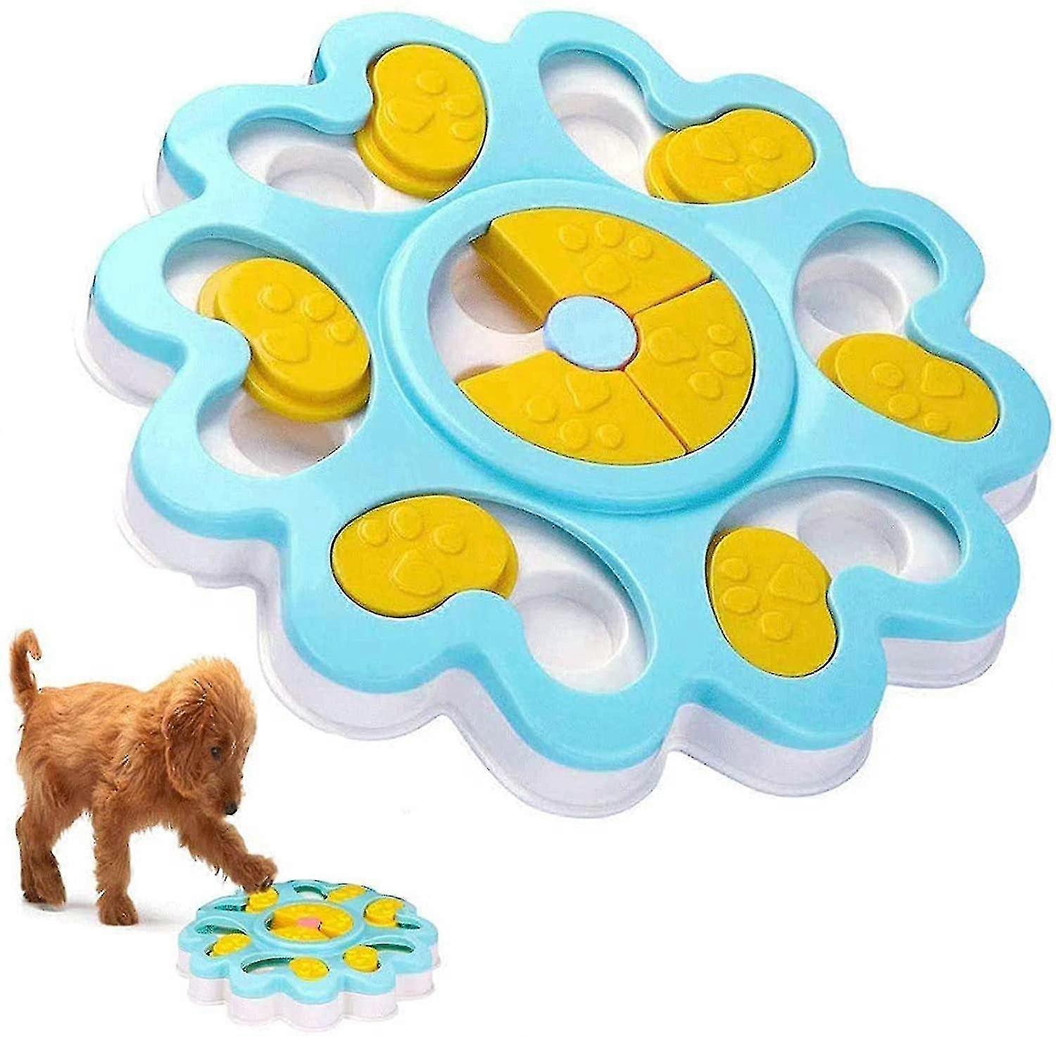 Dog Puzzle Feeder Toy, Puppy Treat Dispenser Puzzle Slow Feeder, Non-Slip IQ Improving Puzzle Bowl for Puppies