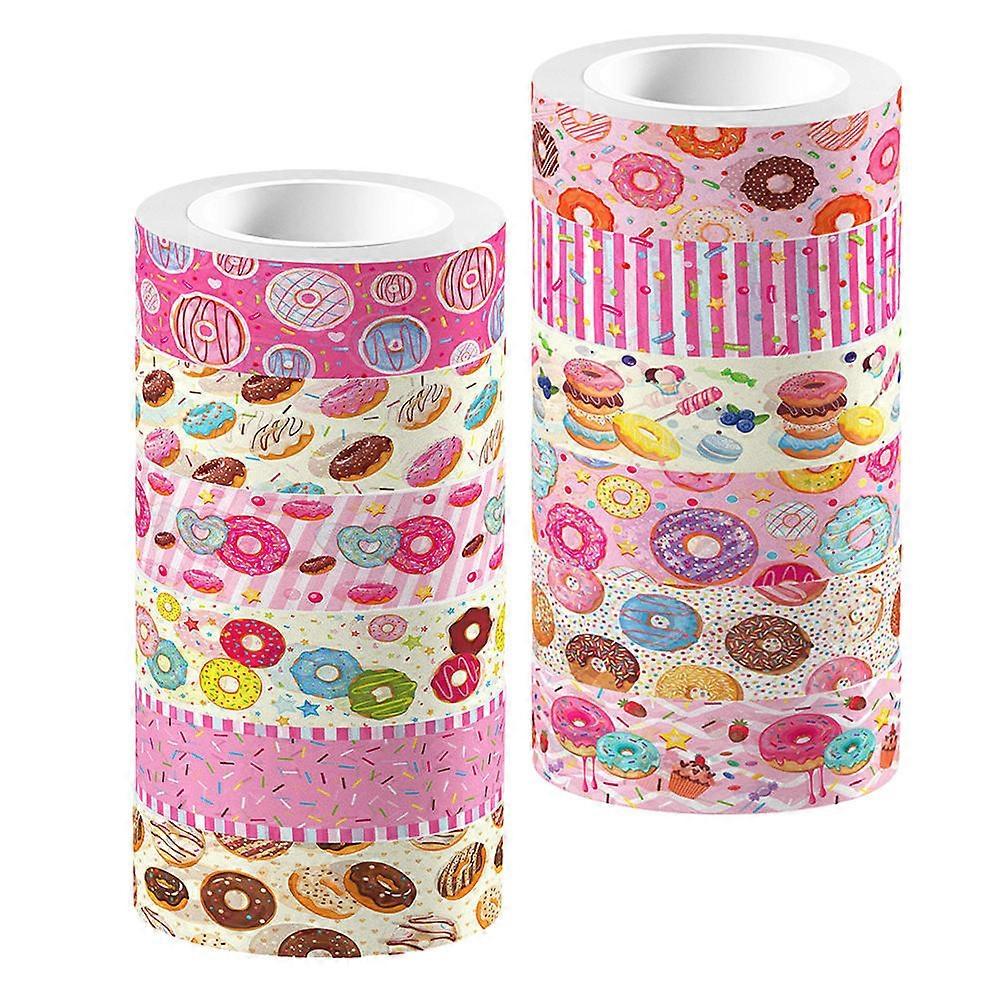 Craft Supplies For Kids Diy Notebook Washi Tape Set With Cute Donut Pattern For Journaling And Scrapbooking Assorted Color Washi Paper 12 Rolls