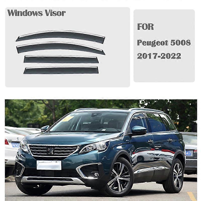 Suitable FOR Peugeot 5008 2017-2022 Window Visors Rain Guard Windows Rain Cover Deflector Awning Shield Vent Guard Shade Cover Trim
