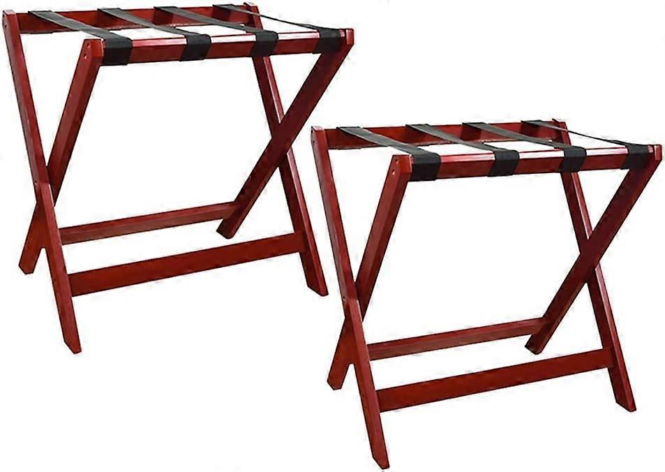 Folding luggage rack, collapsible suitcase stand, freestanding, solid wood, 2 pieces (White) Ref: 8895