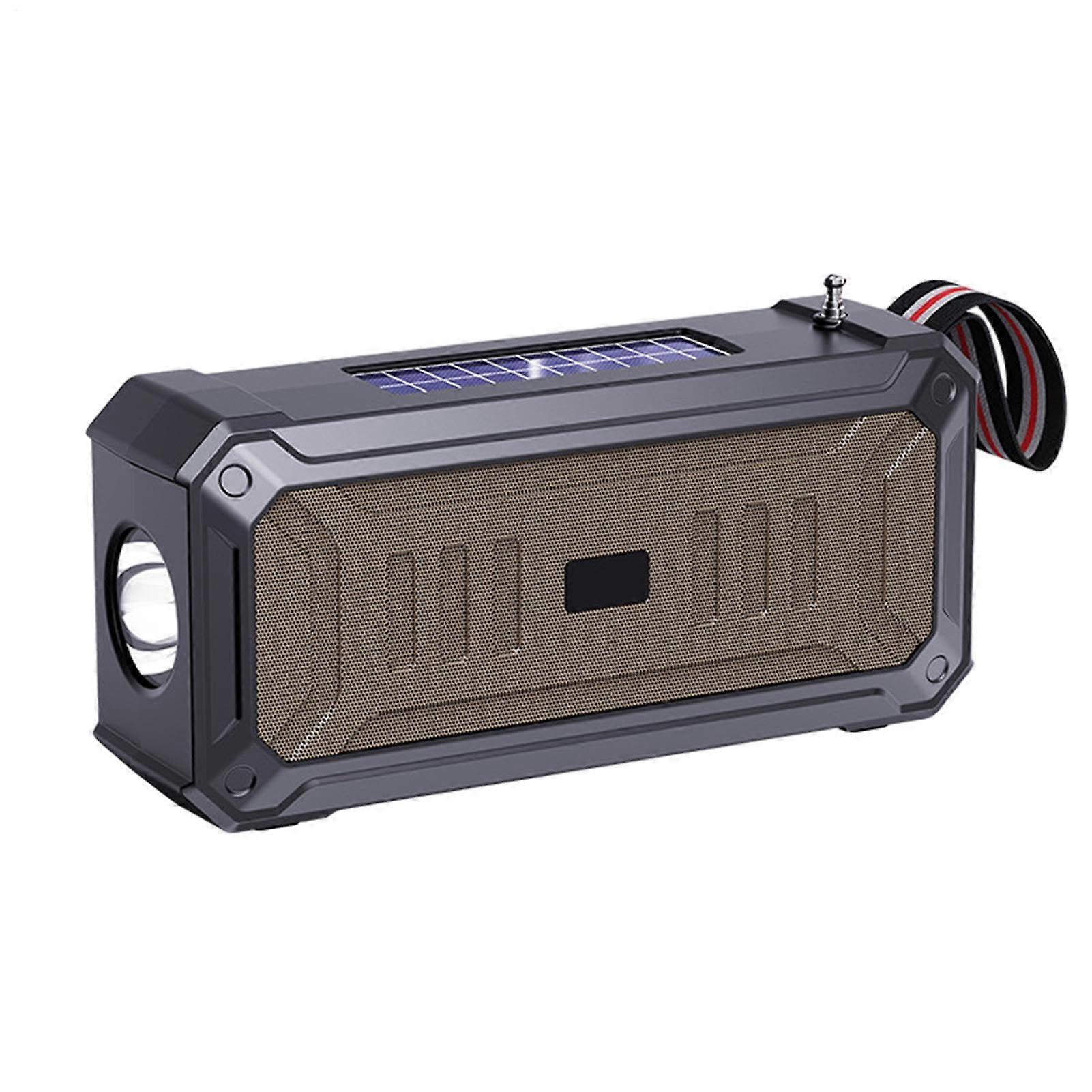 Portable Solar Speaker Waterproof Outdoor Speaker, Wireless Shockbox Fidelity Solar Audio Device, Khaki