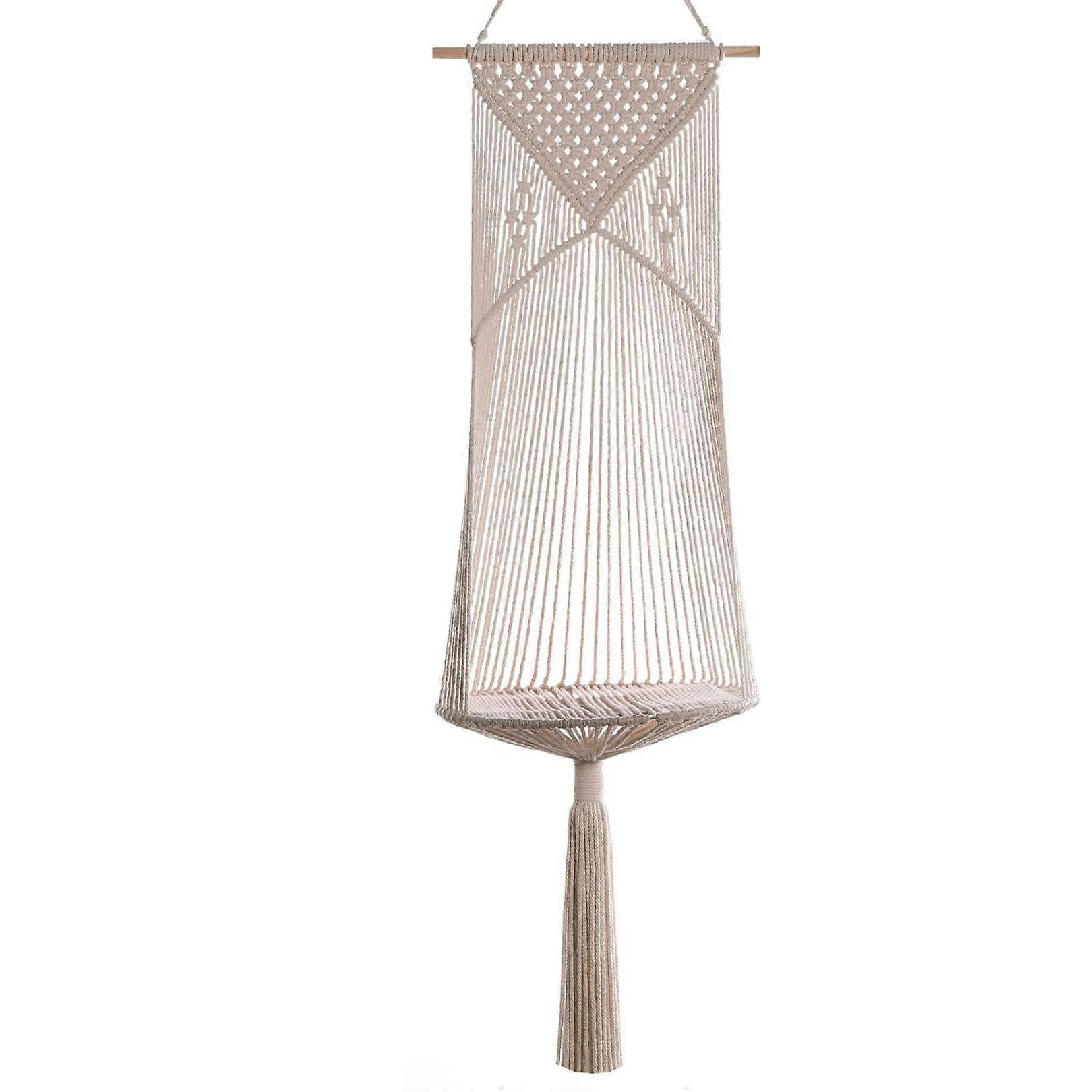 Macrame Cat Swing Hanging with Basket Cat Hammock Bed Wall Mounted