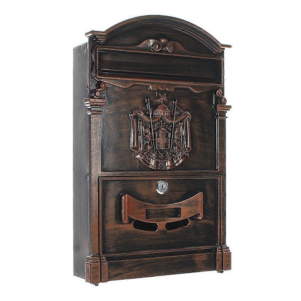T05667 Antique Letter Box with Fixing Kit - Metal Wall-Mounted Mailbox in Vintage Style, Secure and Durable Design