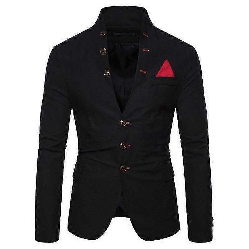 Professional Multi-button Stand-up Collar Men's Casual Suit - European Size Formal Blazer for Stylish Outfits