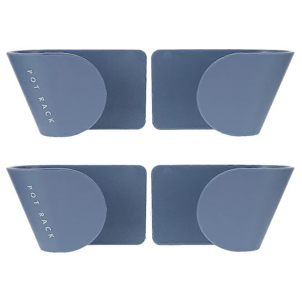 Abs Pot Lid Storage Rack Punch Kitchen Organizer for Pot Covers and Cutting Boards Design Blue for Smooth Surfaces