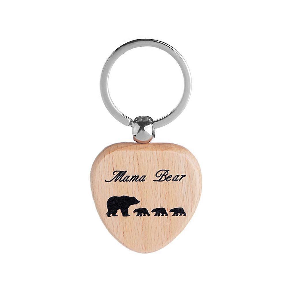Mommy Keychain Mothers Day Presents And Cub Wood Keychain Keepsake 1.9×1.5×0.2in 1Set