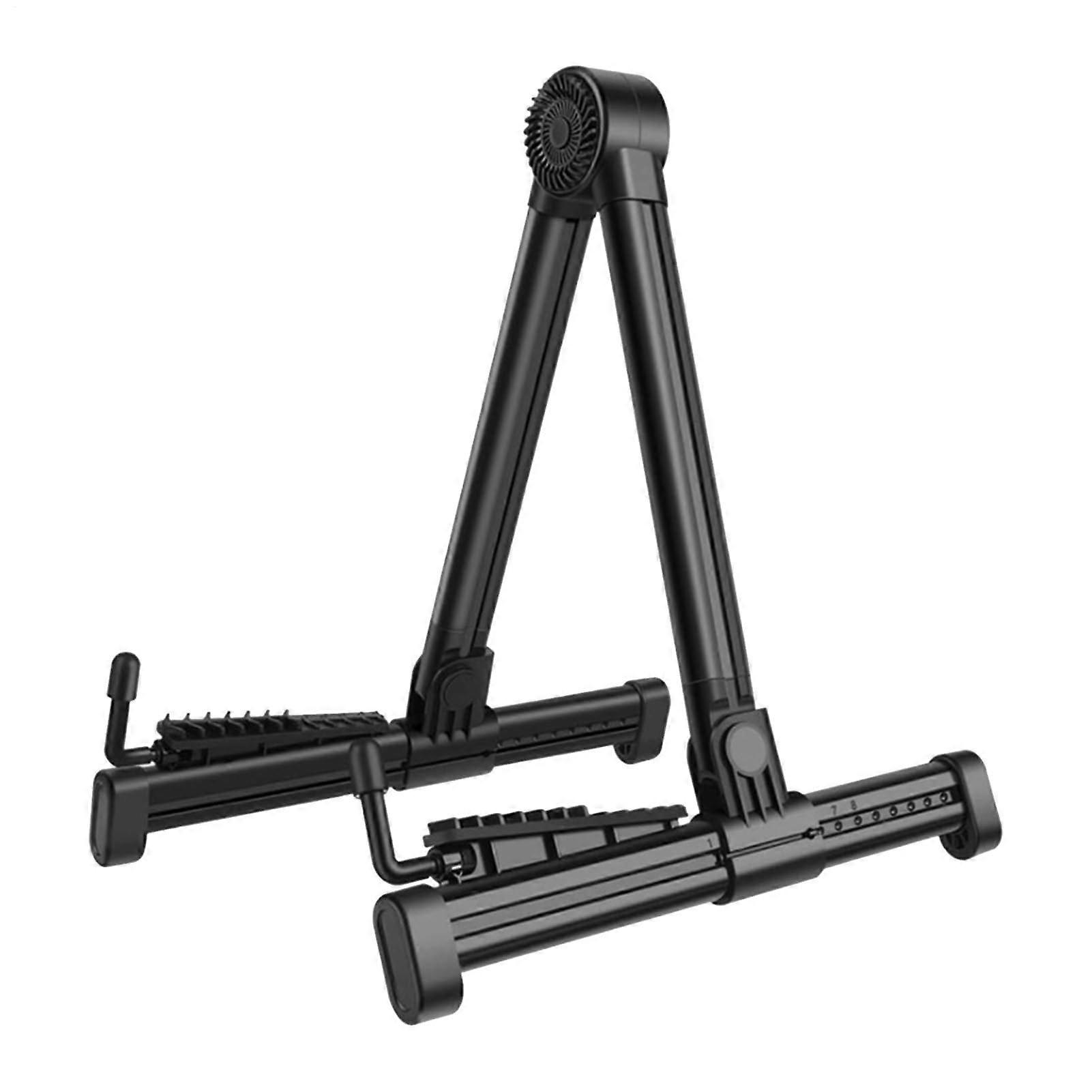 Générique Acoustic Guitar Stand with Folding Electric Holder, Small Bass Rack, Anti-Slip Rubber Pads for Studio and Stage Use