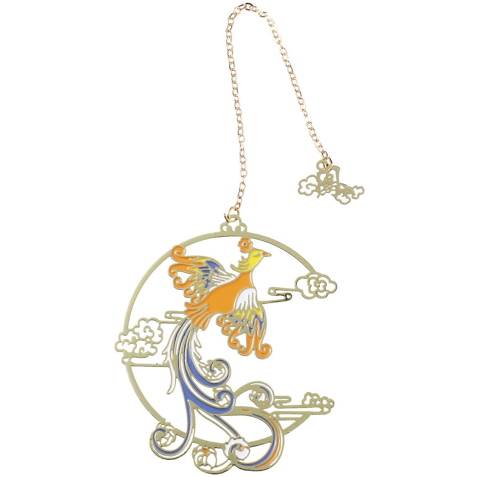 Retro Hollow Bookmark Metal Page Marker Auspicious Symbol Assorted Color present Giving 1Pcs