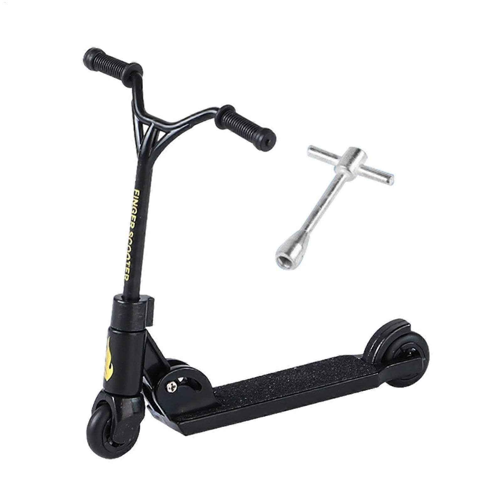 Finger Scooter - Adjustable Lightweight Stunt Scooter with Handlebar, Foldable Mini Toy in Beige, Perfect for Kids